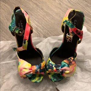 High heeled shoes